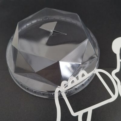 Vrije steekproef van PET/RPET Plastic Flat Dome Diamant Insert Lid voor koud drankje