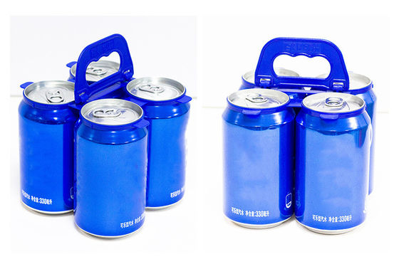4 en 6 verpakkingen Plastic handvat voor drank bier blikken in rood geel zwart blauw groen
