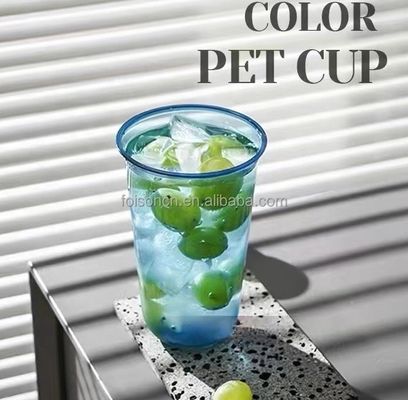Kleurrijke RPET 16 oz smoothiecontainerbeker voor milkshakes en sappen