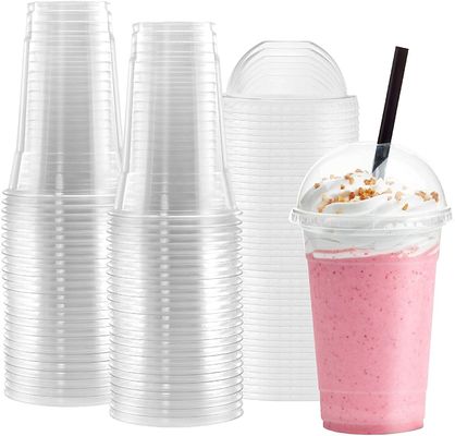 Duidelijke wegwerp koffie melk thee ijs gelei PLA plastic beker 100% biologisch afbreekbare beker met deksel