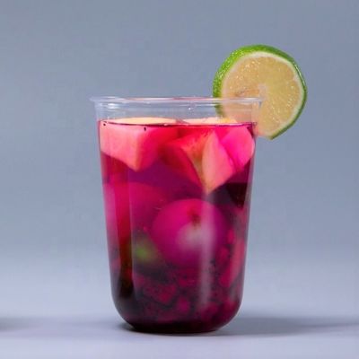 Bubble Tea PET Yogurt Milktea Cups U-vormige Plastic Cup voor koffiewinkels Promotie