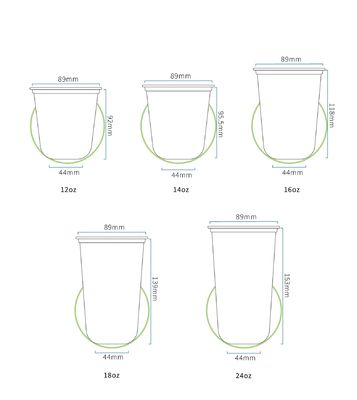 16 OZ Gepersonaliseerd Logo Gedrukt U-vormige PET/RPET Drinkbeker voor composteerbaar ijs