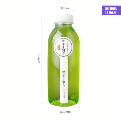 PP-plastic body materiaal 150ml 280ml 350ml 500ml warmtebestendige drankfles voor sap