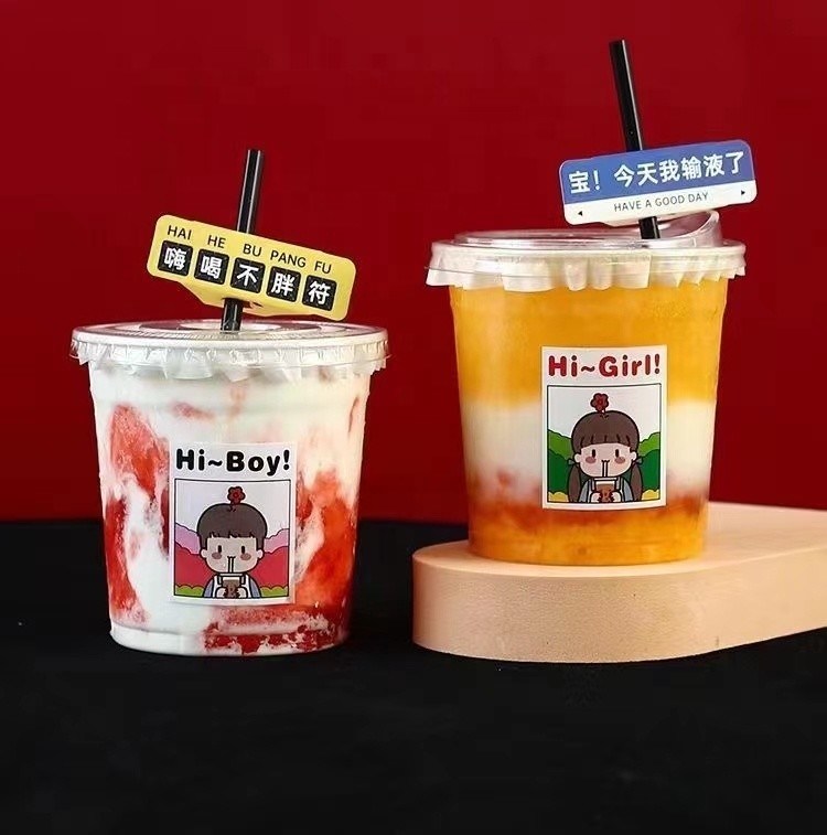 IJsbeker 12 oz helder PET RPET wegwerpbekers met deksel