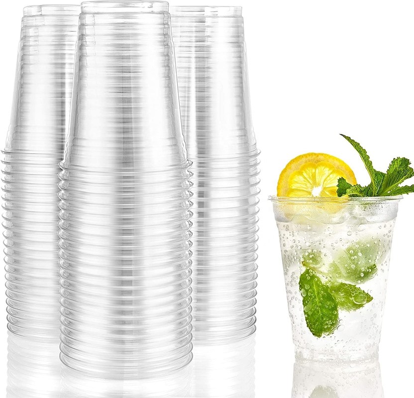 Custom 10/12/14/16/20/24 oz Koud PLA wegwerpbekers met deksels Temperatuurbestendige